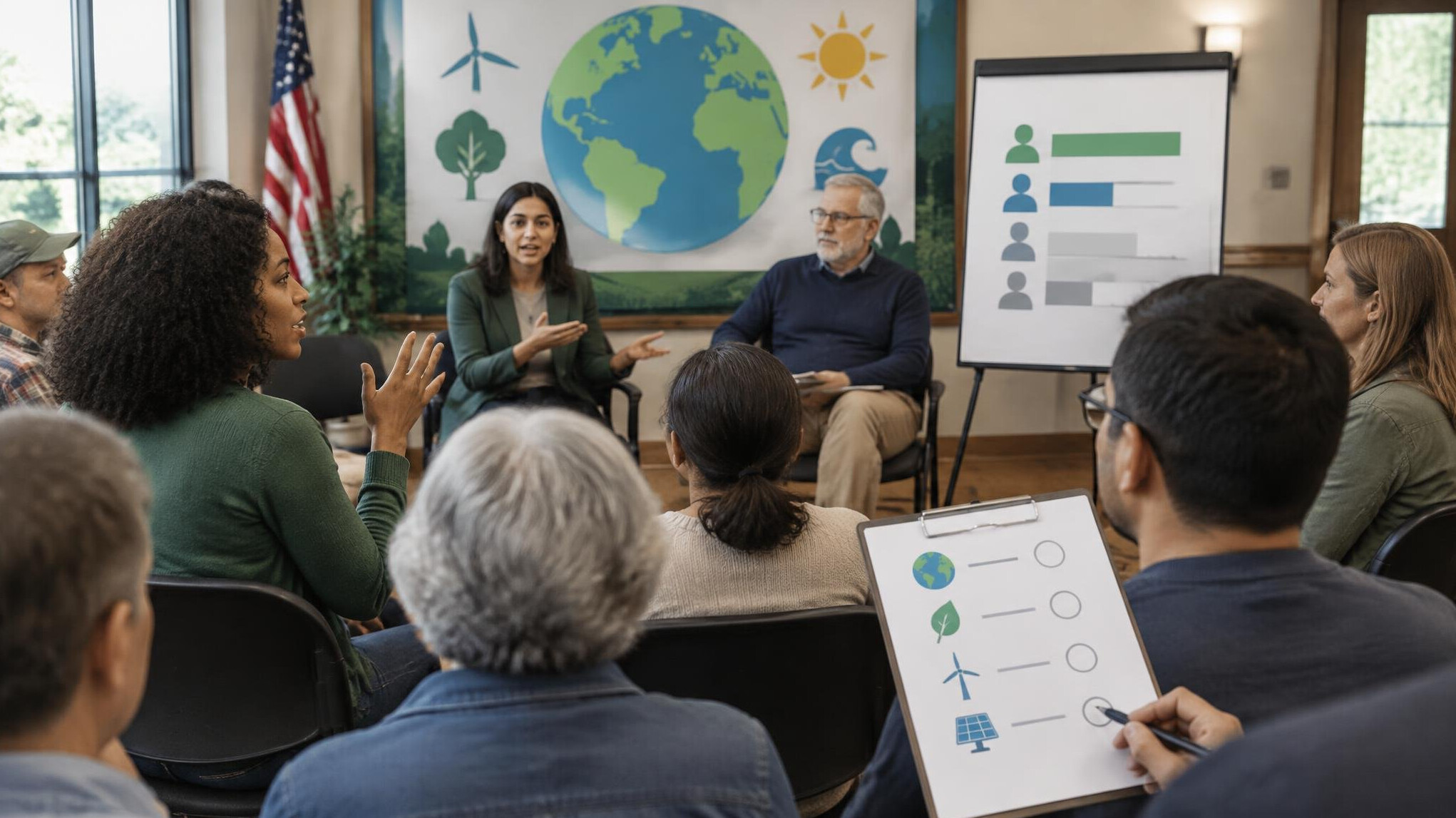 people discussing climate change